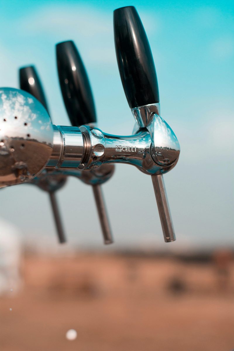 An outside tap running water
